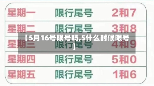 【5月16号限号吗,5什么时候限号】