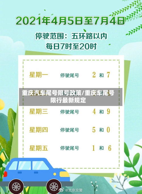 重庆汽车尾号限号政策/重庆车尾号限行最新规定-第2张图片