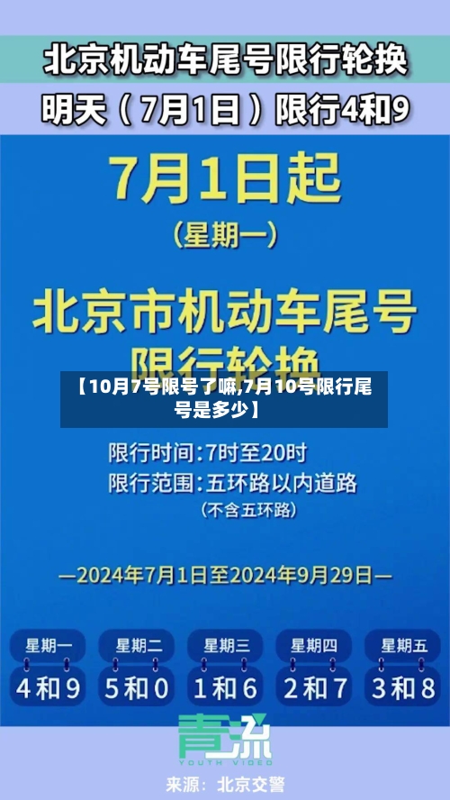 【10月7号限号了嘛,7月10号限行尾号是多少】