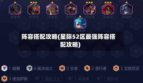 阵容搭配攻略(星际52区最强阵容搭配攻略)