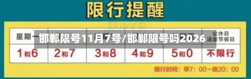 邯郸限号11月7号/邯郸限号吗2026-第2张图片
