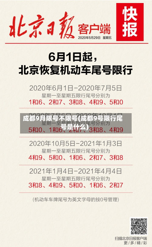 成都9月限号不限号(成都9号限行尾号是什么)