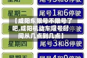 【咸阳东限号不限号了吧,咸阳机动车限号时间从几点到几点】-第2张图片