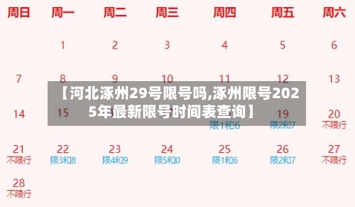 【河北涿州29号限号吗,涿州限号2025年最新限号时间表查询】