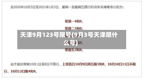 天津9月123号限号(9月3号天津限什么号)