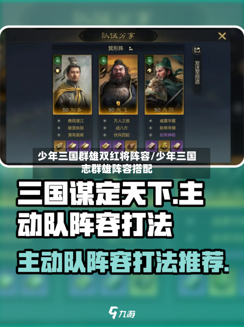 少年三国群雄双红将阵容/少年三国志群雄阵容搭配-第2张图片
