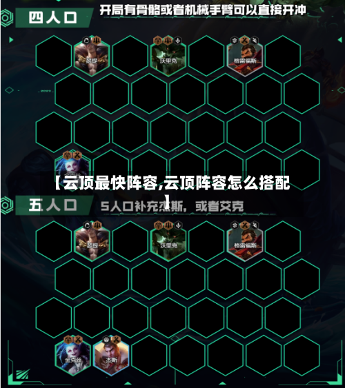 【云顶最快阵容,云顶阵容怎么搭配】