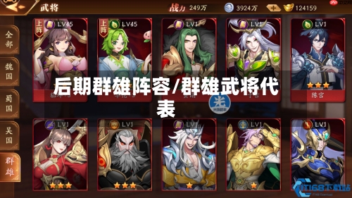 后期群雄阵容/群雄武将代表