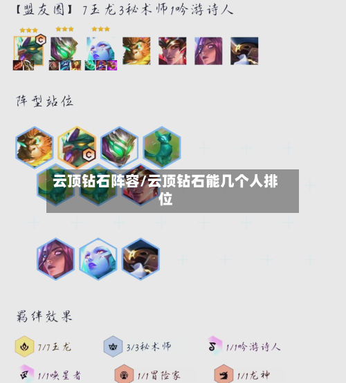 云顶钻石阵容/云顶钻石能几个人排位-第2张图片