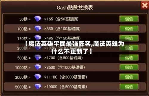 【魔法英雄平民最强阵容,魔法英雄为什么不更新了】-第3张图片