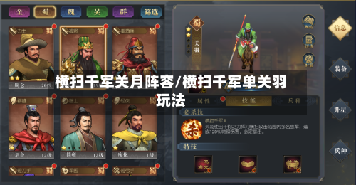 横扫千军关月阵容/横扫千军单关羽玩法-第2张图片