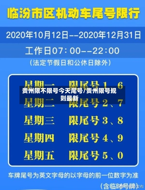 贵州限不限号今天尾号/贵州限号规则最新