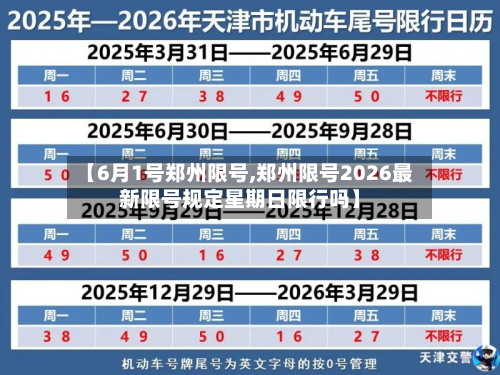 【6月1号郑州限号,郑州限号2026最新限号规定星期日限行吗】-第2张图片