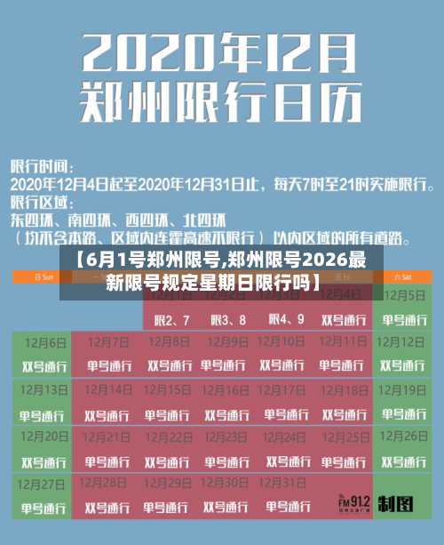 【6月1号郑州限号,郑州限号2026最新限号规定星期日限行吗】