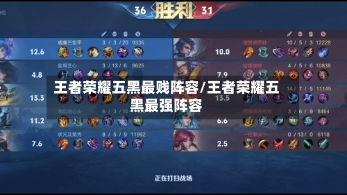 王者荣耀五黑最贱阵容/王者荣耀五黑最强阵容-第2张图片