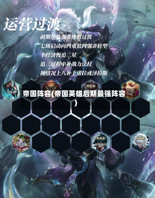 帝国阵容(帝国英雄后期最强阵容)