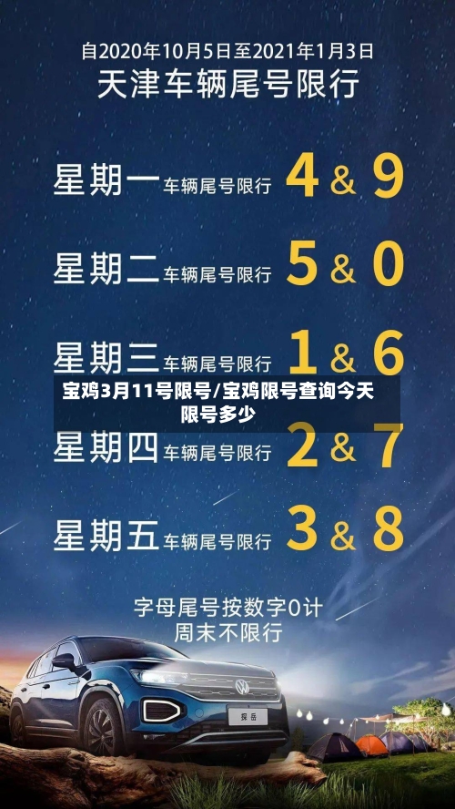 宝鸡3月11号限号/宝鸡限号查询今天限号多少