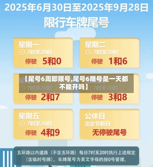 【尾号6周即限号,尾号6限号是一天都不能开吗】